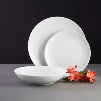 Serviciu de masa 18 piese Linea, Ambition, portelan, alb imagine