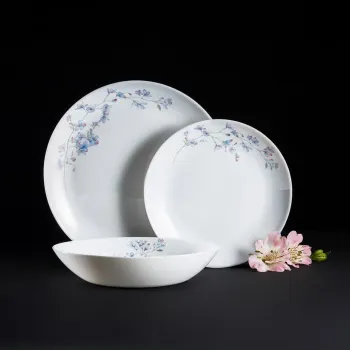 Serviciu de masa 18 piese Linum, Ambition, sticla securizata, multicolor imagine