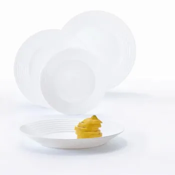 Serviciu de masa 18 piese, Luminarc, Harena, opal, alb imagine