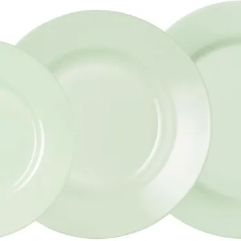 Serviciu de masa 18 piese, Luminarc, Plumi Paradise, opal, verde imagine