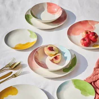 Serviciu de masa 18 piese Madison Acquerello, Tognana, portelan, multicolor imagine