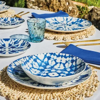 Serviciu de masa 18 piese Madison Mirage, Tognana, portelan, alb/albastru imagine