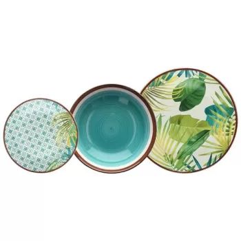 Serviciu de masa 18 piese, Metropolis Jungle, Tognana, ceramica, multicolor imagine