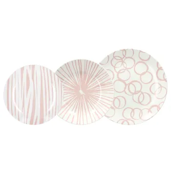Serviciu de masa 18 piese Moon Optical, Andrea Fontebasso, portelan, roz imagine