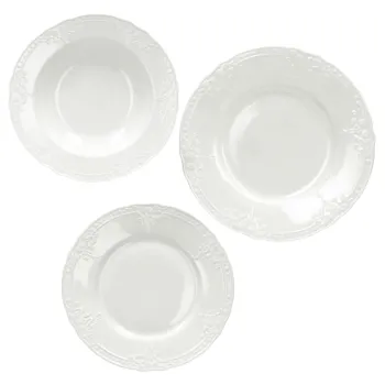 Serviciu de masa 18 piese, Ricordi, Brandani, portelan New Bone China imagine