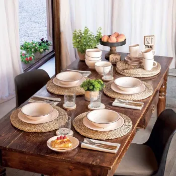 Serviciu de masa 18 piese, Tognana, Louise Stay, ceramica glazurata, bej imagine