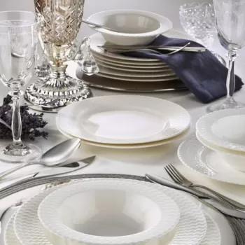 Serviciu de masa, 24 piese, Kutahya Porselen, BNIRN24Y200, portelan, alb imagine
