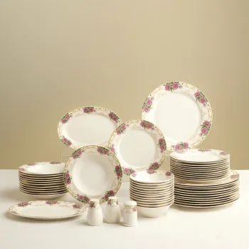 Serviciu de masa (53 piese), L'essentiel Maison, 216KRC1275, Farfurie de cina: 20,2 x 20,2 x 3,2 cm (12 bucati), Multicolor imagine