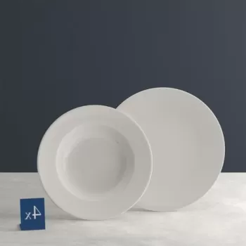 Serviciu de masa 8 piese For Me, Villeroy & Boch, portelan premium, alb/crem imagine