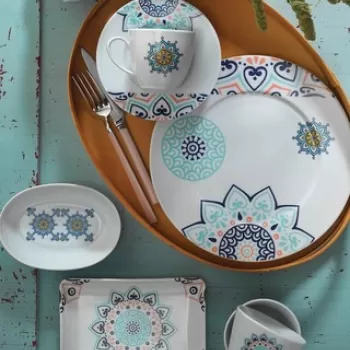 Serviciu de masa breakfast 32 piese LB32KH42010506, Kutahya Porselen, portelan, multicolor imagine