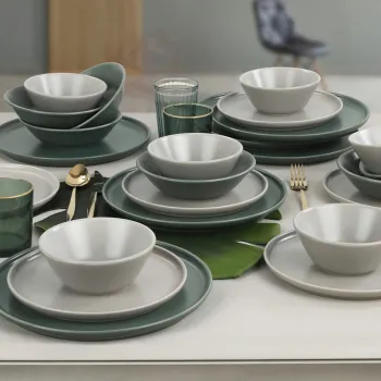 Serviciu de masa, Hermia, 275KRM1702, Antibacterian, Verde/Alb imagine