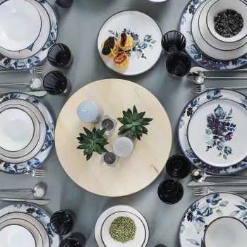 Serviciu de masa, Hermia, 275KRM1934, Antibacterian, Alb / Albastru / Mov imagine