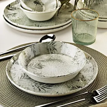 Serviciu de masa, Hermia, 430KSV8962, Bol: 14 x 14 x 4,5 cm (4 bucati), Alb / Antracit imagine