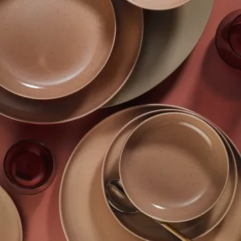 Serviciu de masa, Hermia, 710KTP3607, Farfurie: 20 x 20 x 5 cm (4 bucati), Multicolor imagine