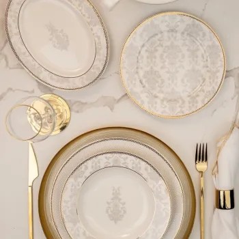 Serviciu de masa, Hermia, 710KTP3705, Farfurie adanca: 23 cm (12 bucati), Multicolor imagine