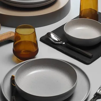 Serviciu de masa, Hermia, 719KTP9874, PORTELAN, Farfurie: 20 cm (4 bucati), Gri imagine