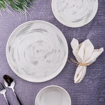 Serviciu de masa, Hermia, 824MXL1108, Farfurie: 20 x 20 x 5 cm (4 bucati), Multicolor imagine