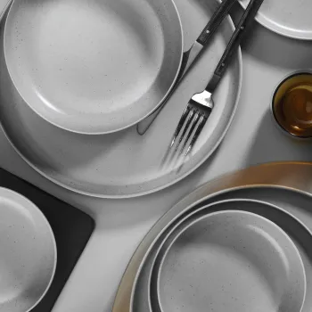 Serviciu de masa, Kutahya Porselen, 710KTP3604, 100% PORCELAN / , Placa de serviciu: 27 x 27 x 2,5 cm (4 bucati), Multicolor imagine