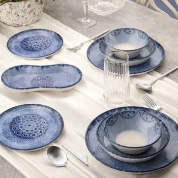 Serviciu de masa, Noble Life, 721NBL3156, 100% PORCELAN / , 24 piese, Albastru imagine