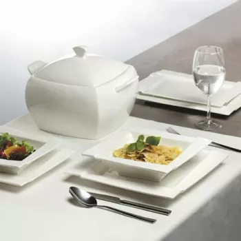 Serviciu masa 42 piese Kubiko, Ambition, portelan, alb imagine