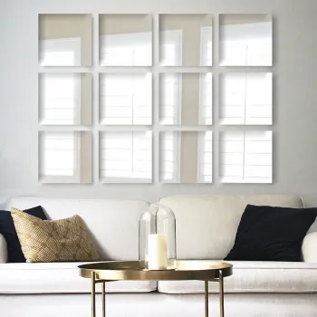 Set 12 oglinzi decorative, SETAYNA_011, Fara cadru, Argintiu imagine