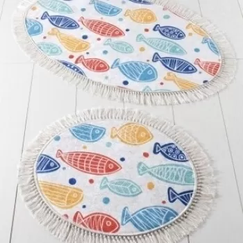 Set 2 covorase de baie, Chilai, Fish DJT - Colourful imagine