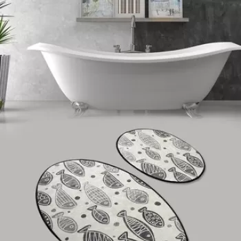 Set 2 covorase de baie, Chilai, Fish DJT Colourful imagine