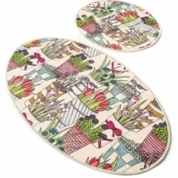 Set 2 covorase de baie, Chilai, Flowerpot DJT imagine