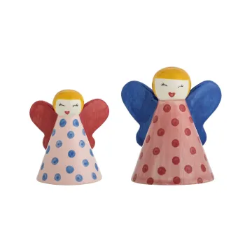 Set 2 decoratiuni, Bloomingville, Caramella, 9x7x10 cm, ceramica, multicolor imagine