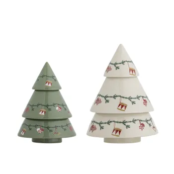 Set 2 decoratiuni, Bloomingville, Yule, 11x14.5 cm, ceramica, multicolor imagine