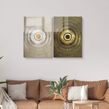 Set 2 decoratiuni de perete din sticla temperata, 1995, Dimensiune: 70 x 100 cm (2 bucati), Multicolor imagine