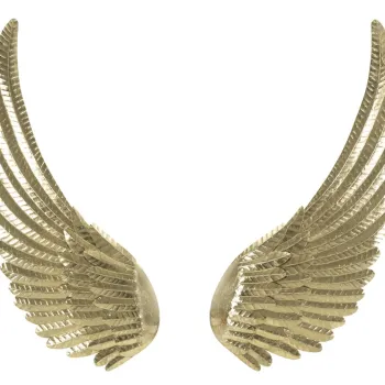 Set 2 decoratiuni de perete, Mauro Ferretti, Wings, 60x130 cm, fier, auriu imagine