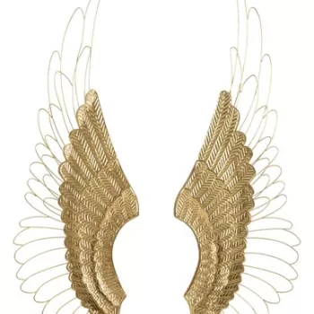 Set 2 decoratiuni de perete, Pair of Wings, Mauro Ferretti, 37 x 105.5 cm, fier, auriu imagine