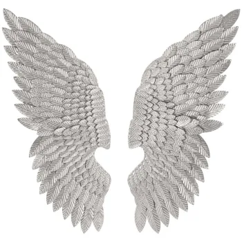 Set 2 decoratiuni de perete Wings, Mauro Ferretti, 37.5x3x100 cm, fier, argintiu imagine