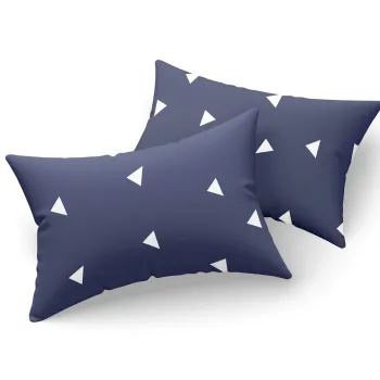 Set 2 fete de perna, Ucgen - Blue, Eponj Home, 65% bumbac/35% poliester imagine