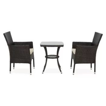 Set 2 fotolii si masuta, Angers, aluminiu, maro/bej imagine