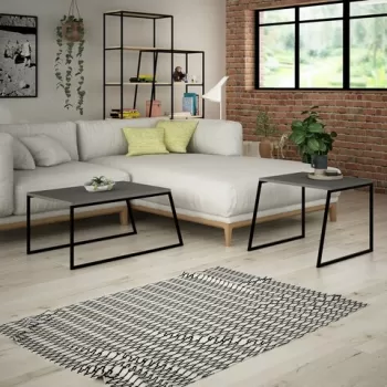 Set 2 masute de cafea Pal Orta Sehpa, Decotie, antracit imagine