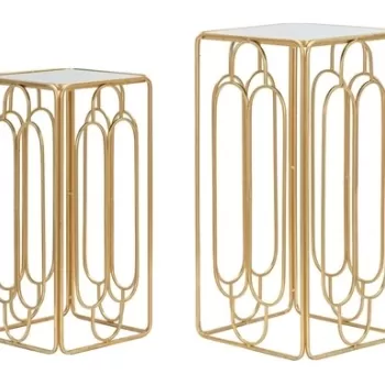 Set 2 masute inalte Arty, Mauro Ferretti, fier/oglinda imagine