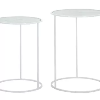 Set 2 masute White Harts, Mauro Ferretti, fier, alb imagine