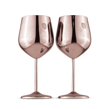 Set 2 pahare pentru vin Berlinger Haus, Taupe/Rose, 550 ml, inox 18/10, roz imagine