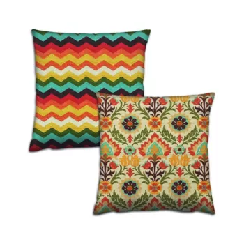 Set 2 perne decorative, AB-4414-4416, 50% Bumbac / 50% Poliester, Multicolor imagine