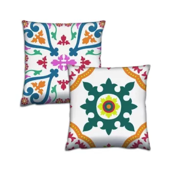Set 2 perne decorative, AB-4661-4662, 50% Bumbac / 50% Poliester, Multicolor imagine