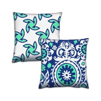 Set 2 perne decorative, AB-4699-4636, 50% Bumbac / 50% Poliester, Multicolor imagine