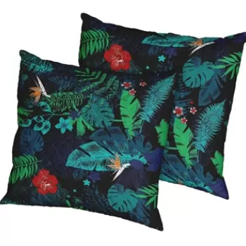 Set 2 perne Exotic, microfibra matlasata, 70x70 cm imagine