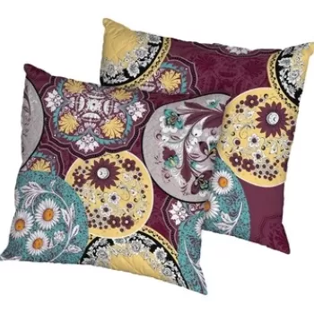 Set 2 perne Mandala, microfibra matlasata Alcam, 70x70 cm imagine