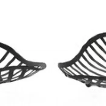 Set 2 platouri decorative Leaf Black, Mauro Ferretti, 61x25x7.5 cm, fier imagine