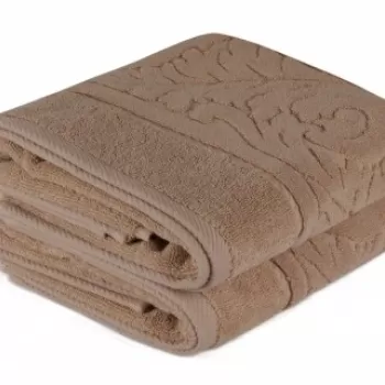 Set 2 prosoape de maini 50x90 cm, 100% bumbac, Hobby, Sultan, bej imagine