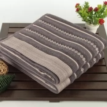 Set 2 prosoape de maini 50x90 cm, 100% bumbac, Saheser, Bombeli, negru imagine