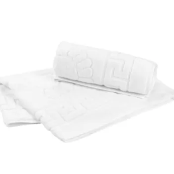 Set 2 prosoape pentru picioare Hotel Line, Bedora, 50 x 70 cm, 100% bumbac cardat, 650 gr/mp, alb imagine