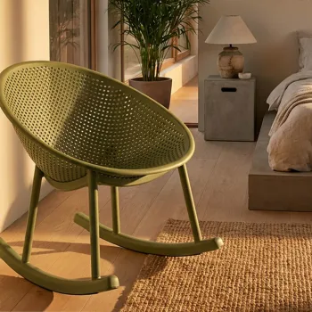 Set 2 scaune balansoar, Mauro Ferretti, Ibiza, 66x88x80 cm, plastic, verde imagine